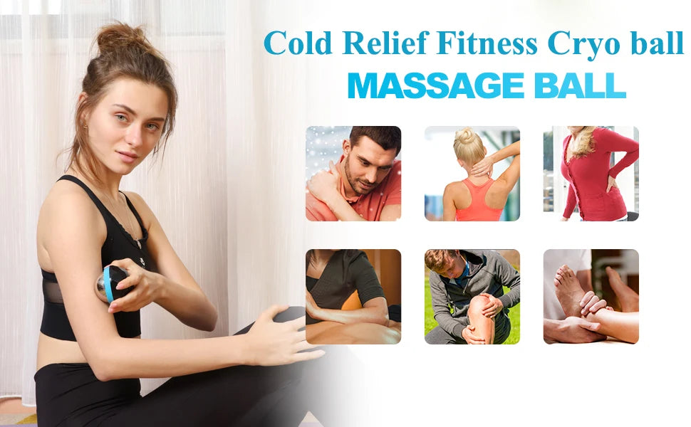 Hot/Cold Massage Roller Ball Stainless Steel Body Therapy Ice Roller Pain Relief Deep Tissue Massage Balls Body Face Massager