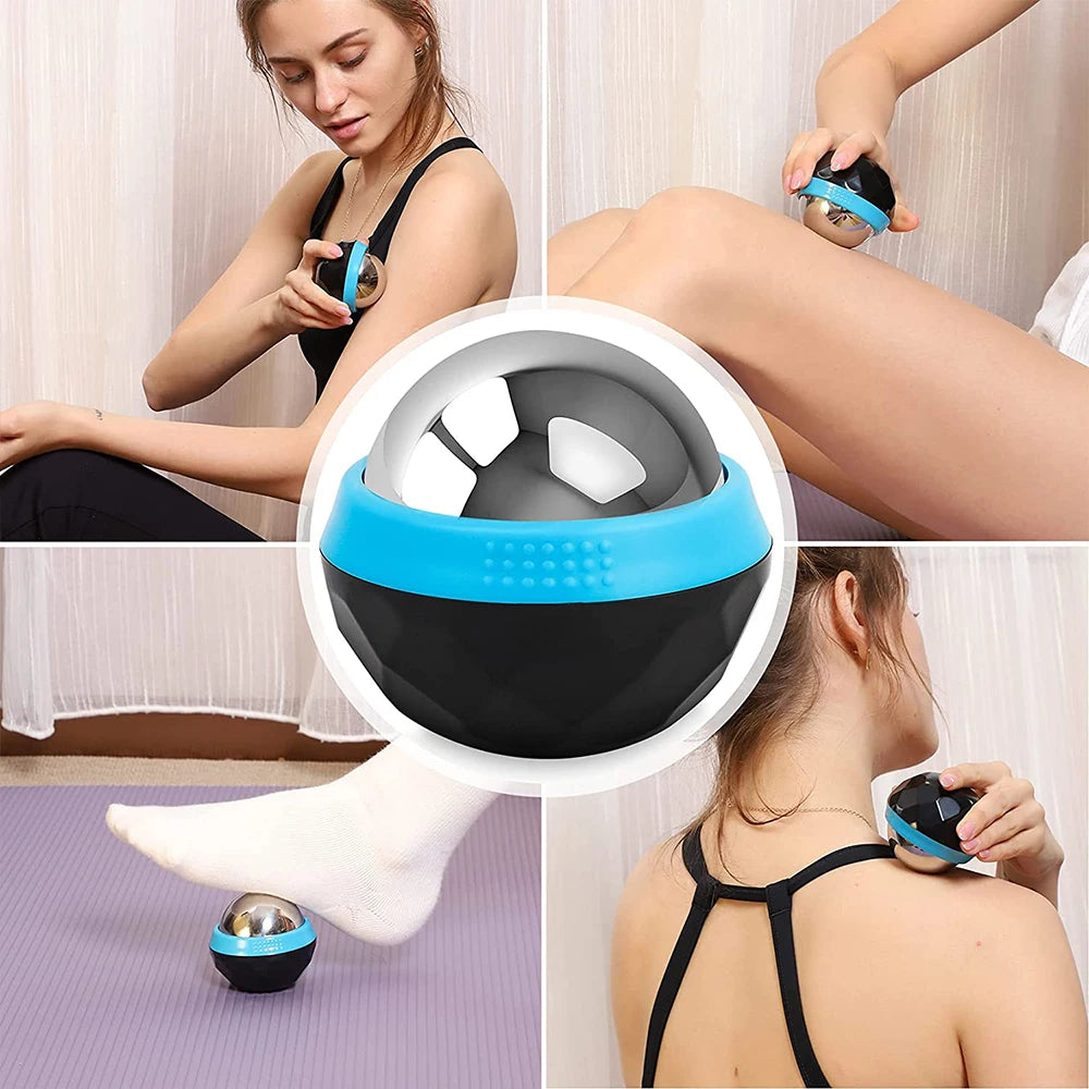 Hot/Cold Massage Roller Ball Stainless Steel Body Therapy Ice Roller Pain Relief Deep Tissue Massage Balls Body Face Massager