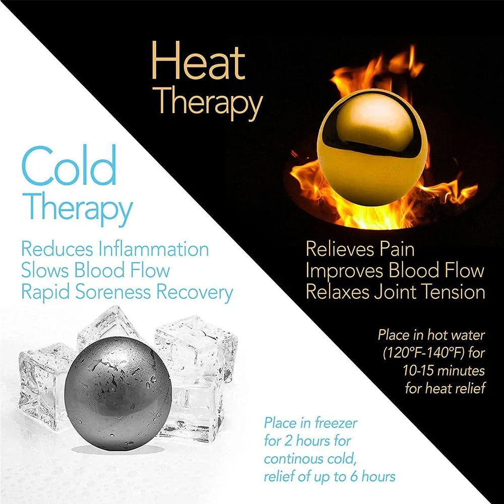 Hot/Cold Massage Roller Ball Stainless Steel Body Therapy Ice Roller Pain Relief Deep Tissue Massage Balls Body Face Massager